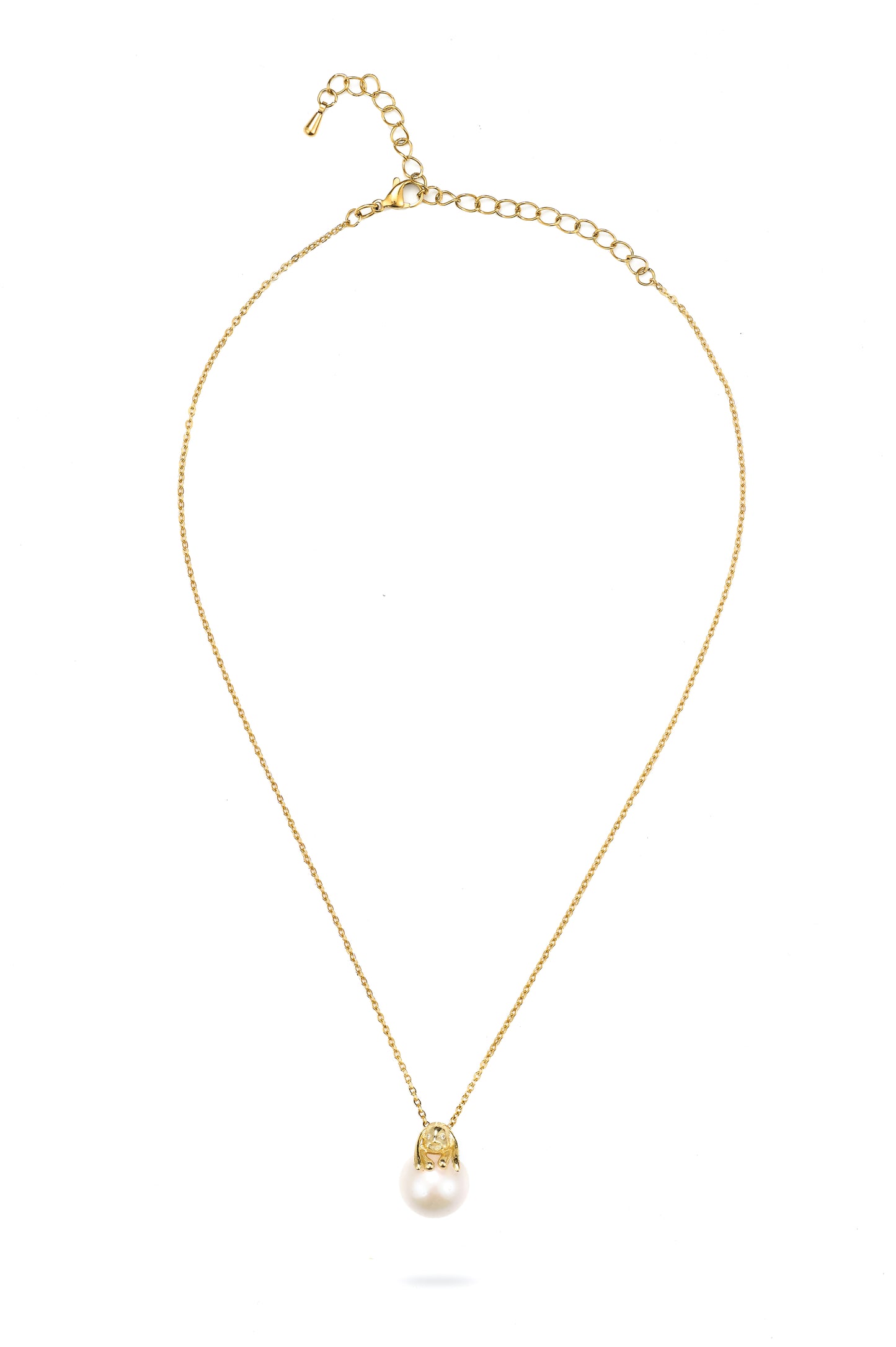 Gold Bunny Pearl Necklace