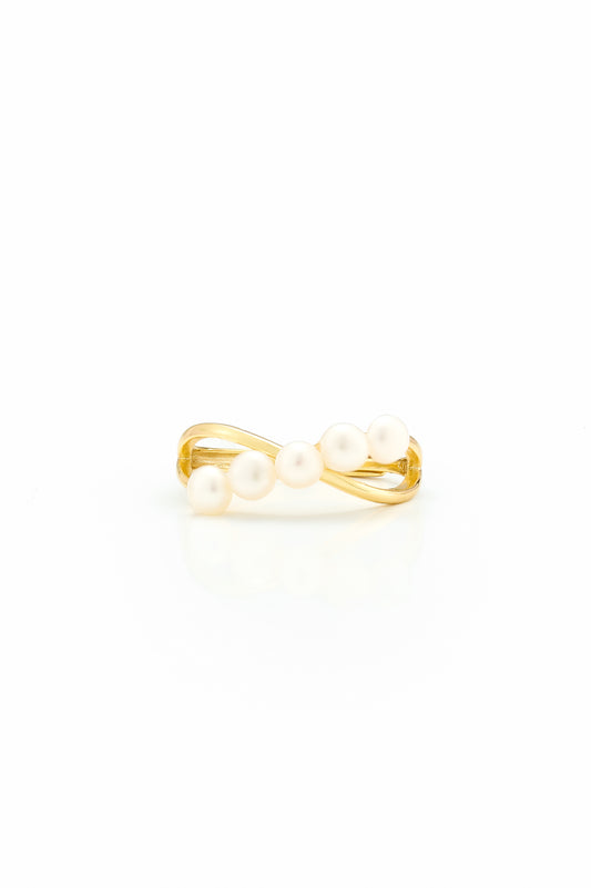 Gold Infinity Pearl Ring