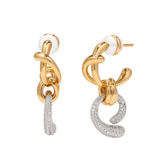 Halo Crescent Drop Earrings