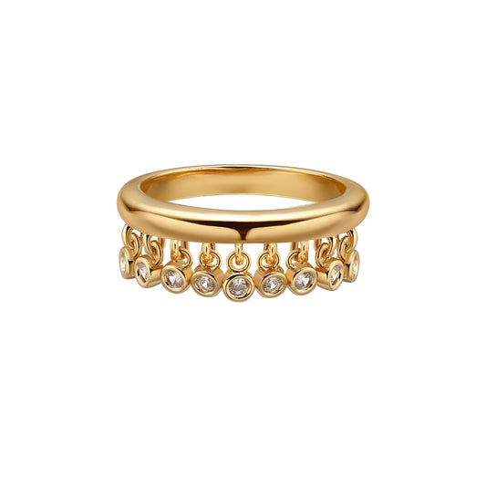 Aurelia Crystal Fringe Ring