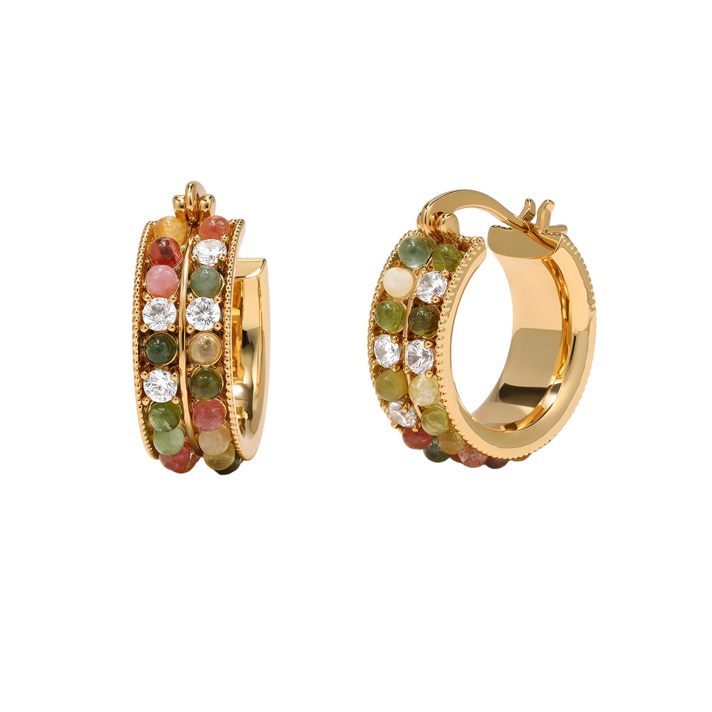 Atlas Gemstone Hoop Earrings